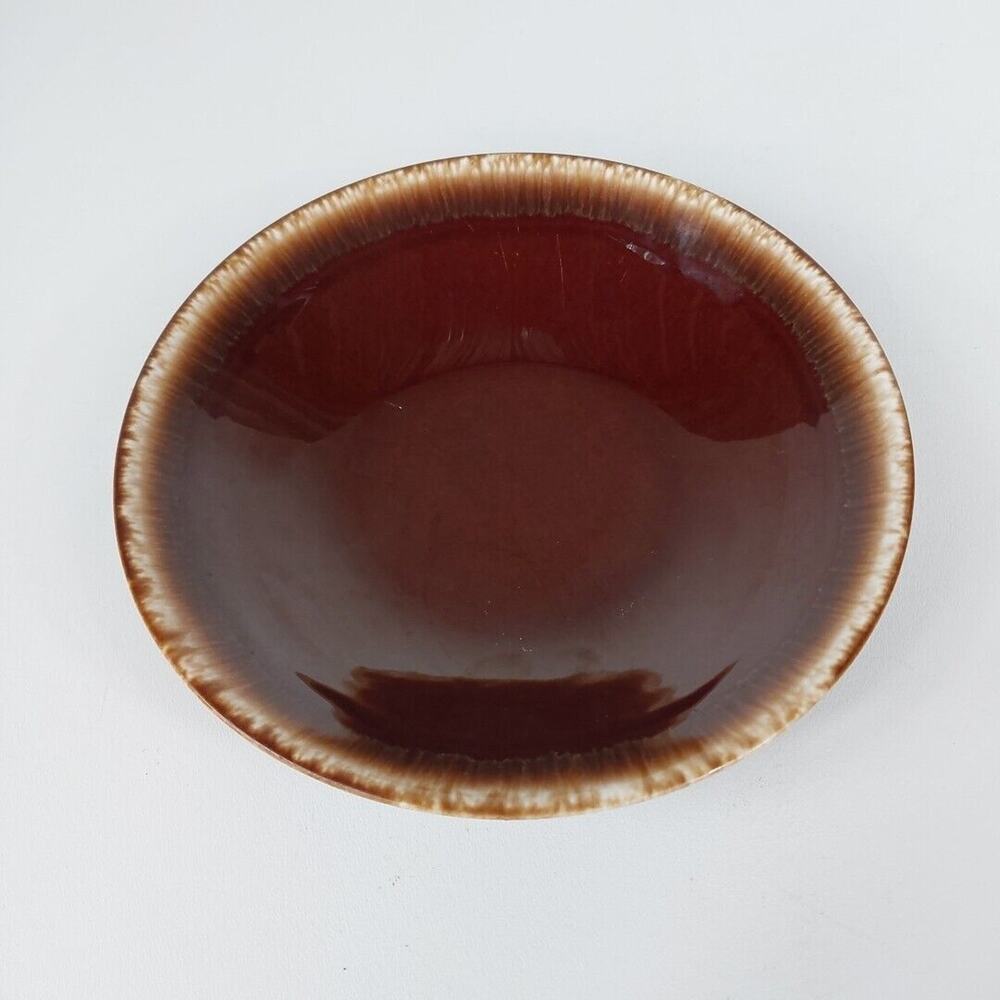 VTG Pottery USA Brown Drip Glaze Salad Soup Bowl‎
